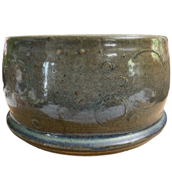 Hand thrown stoneware art pottery vase studio blue signed by Artist D. Hurick - Picture 2 of 15